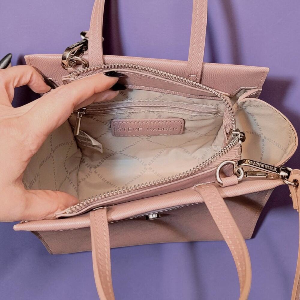 Steve Madden Blush Pink Structured Satchel Crossbody NWOT lil Bag - Picture 11 of 15